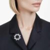 Broche Matrix taille poire, blanche, plaquée rhodium Broche Matrix taille poire, blanche, plaquée rhodium