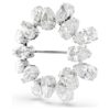 Broche Matrix taille poire, blanche, plaquée rhodium Broche Matrix taille poire, blanche, plaquée rhodium