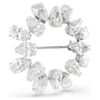 Broche Matrix taille poire, blanche, plaquée rhodium Broche Matrix taille poire, blanche, plaquée rhodium