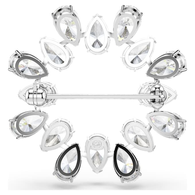 Broche Matrix taille poire, blanche, plaquée rhodium Broche Matrix taille poire, blanche, plaquée rhodium