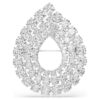 Broche Matrix, taille ronde, blanche, plaquée rhodium Broche Matrix, taille ronde, blanche, plaquée rhodium