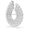 Broche Matrix, taille ronde, blanche, plaquée rhodium Broche Matrix, taille ronde, blanche, plaquée rhodium