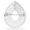 Broche Matrix, taille ronde, blanche, plaquée rhodium Broche Matrix, taille ronde, blanche, plaquée rhodium