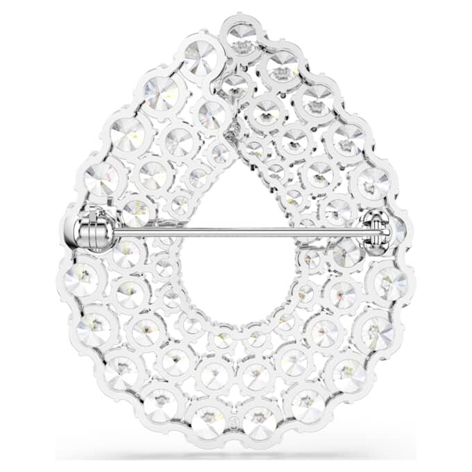 Broche Matrix, taille ronde, blanche, plaquée rhodium Broche Matrix, taille ronde, blanche, plaquée rhodium