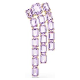 Broche Millenia, taille octogonale, violette, plaquée or Broche Millenia, taille octogonale, violette, plaquée or