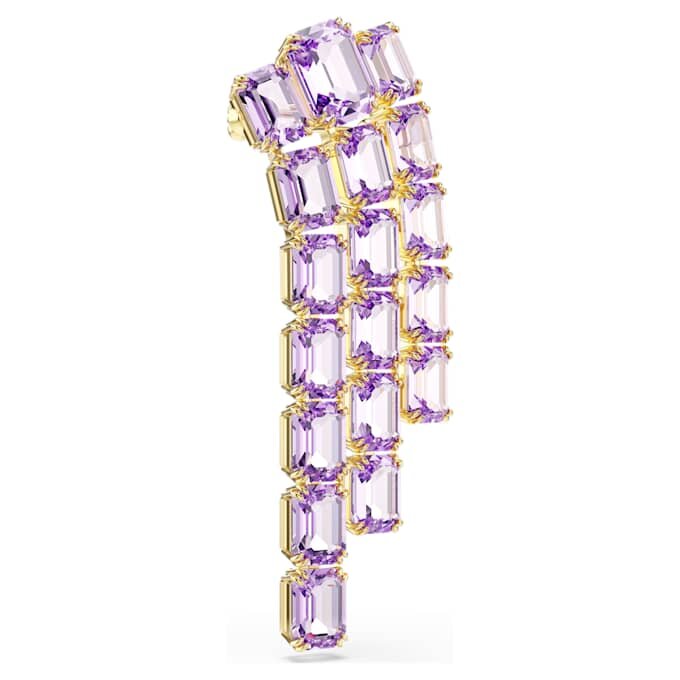 Broche Millenia, taille octogonale, violette, plaquée or Broche Millenia, taille octogonale, violette, plaquée or