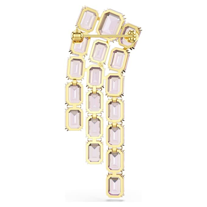 Broche Millenia, taille octogonale, violette, plaquée or Broche Millenia, taille octogonale, violette, plaquée or