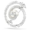 Broche Serpent en cristal et perles, tailles variées, Année du Serpent, blanc, plaqué rhodium Broche Serpent en cristal et perles, tailles variées, Année du Serpent, blanc, plaqué rhodium
