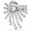 Broche « Swan » de la collection Vienna, blanche, plaquée ruthénium Broche « Swan » de la collection Vienna, blanche, plaquée ruthénium