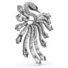 Broche « Swan » de la collection Vienna, blanche, plaquée ruthénium Broche « Swan » de la collection Vienna, blanche, plaquée ruthénium