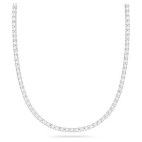 Ceinture Millenia à cristaux carrés, blanche, plaquée rhodium