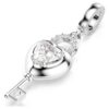 Charm Idyllia à tailles variées, cœur avec clé, blanc, plaqué rhodium Charm Idyllia à tailles variées, cœur avec clé, blanc, plaqué rhodium