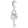 Charm Idyllia à tailles variées, cœur avec clé, blanc, plaqué rhodium Charm Idyllia à tailles variées, cœur avec clé, blanc, plaqué rhodium