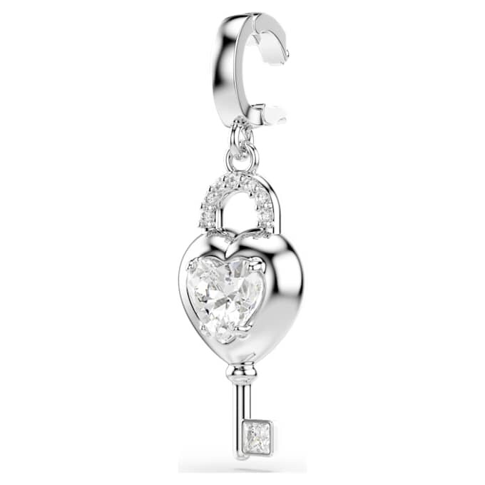 Charm Idyllia à tailles variées, cœur avec clé, blanc, plaqué rhodium Charm Idyllia à tailles variées, cœur avec clé, blanc, plaqué rhodium