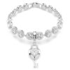 Charm Idyllia à tailles variées, cœur avec clé, blanc, plaqué rhodium Charm Idyllia à tailles variées, cœur avec clé, blanc, plaqué rhodium
