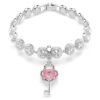 Charm Idyllia à tailles variées, cœur avec clé, blanc, plaqué rhodium Charm Idyllia à tailles variées, cœur avec clé, blanc, plaqué rhodium