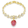 Charm Idyllia, tailles variées, fraise, rouge, plaqué or Charm Idyllia, tailles variées, fraise, rouge, plaqué or