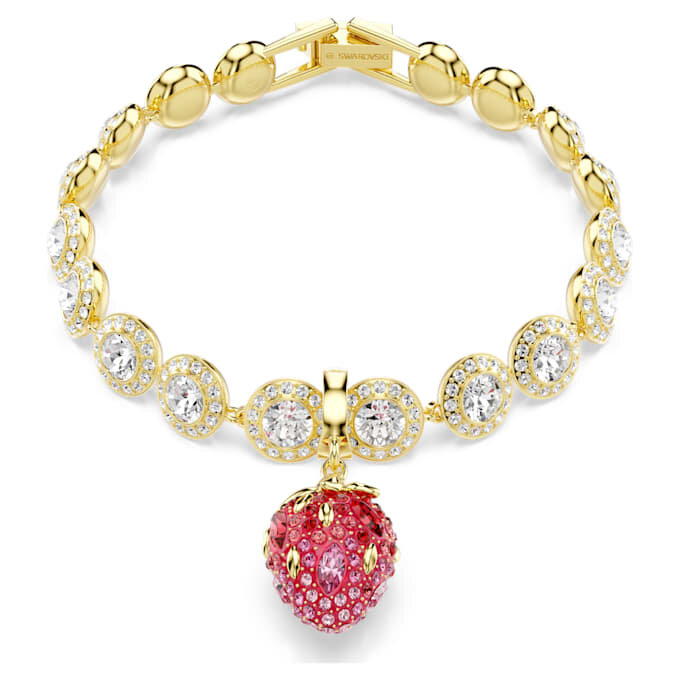 Charm Idyllia, tailles variées, fraise, rouge, plaqué or Charm Idyllia, tailles variées, fraise, rouge, plaqué or