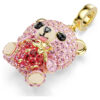 Charm Idyllia à tailles variées, ours en peluche, rose, plaqué or Charm Idyllia à tailles variées, ours en peluche, rose, plaqué or