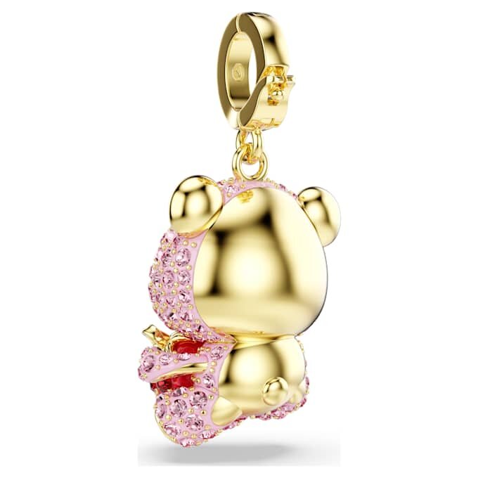 Charm Idyllia à tailles variées, ours en peluche, rose, plaqué or Charm Idyllia à tailles variées, ours en peluche, rose, plaqué or