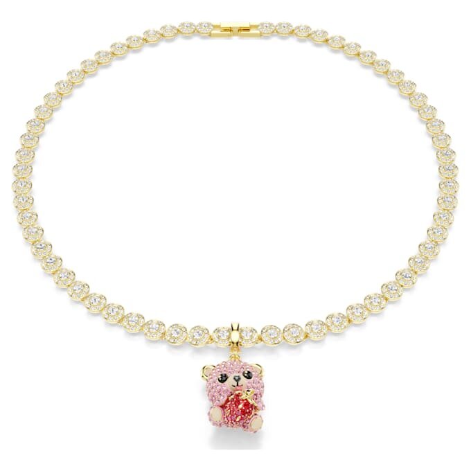 Charm Idyllia à tailles variées, ours en peluche, rose, plaqué or Charm Idyllia à tailles variées, ours en peluche, rose, plaqué or