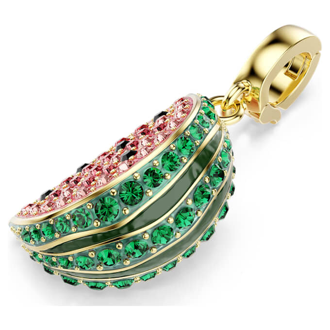Charm Idyllia à tailles variées, pastèque, multicolore, plaqué or