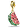 Charm Idyllia à tailles variées, pastèque, multicolore, plaqué or