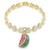 Charm Idyllia à tailles variées, pastèque, multicolore, plaqué or