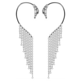 Collection « The Vienna Collection » – Boucles d’oreilles « Swan », blanches, plaquées ruthénium