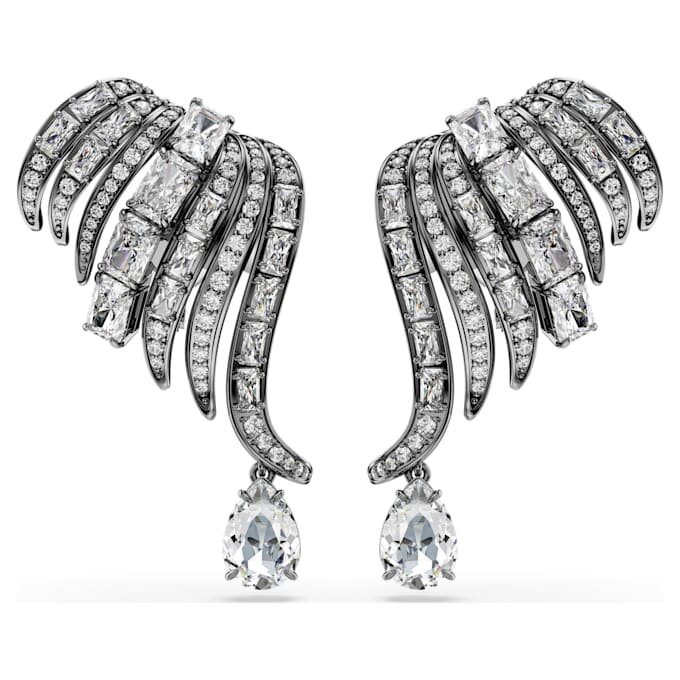 Collection Vienna – Ear Cuffs « Feather », blanc, plaqué ruthénium Collection Vienna – Ear Cuffs « Feather », blanc, plaqué ruthénium