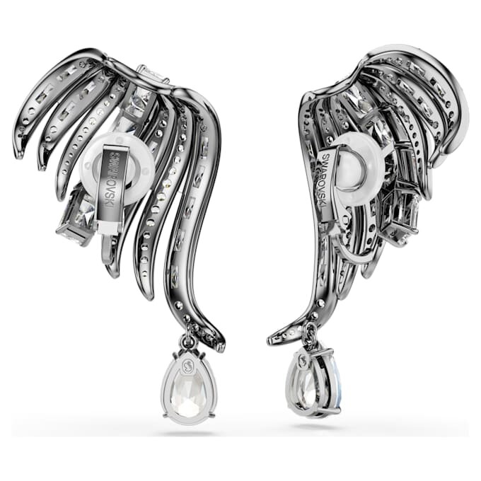 Collection Vienna – Ear Cuffs « Feather », blanc, plaqué ruthénium Collection Vienna – Ear Cuffs « Feather », blanc, plaqué ruthénium