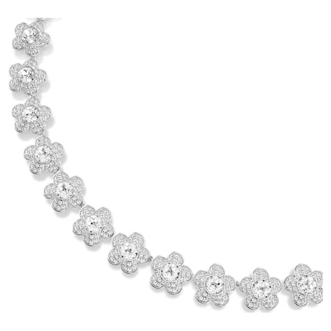 Collier Ariana Grande X Swarovski, taille ronde, fleur, blanc, plaqué rhodium Collier Ariana Grande X Swarovski, taille ronde, fleur, blanc, plaqué rhodium
