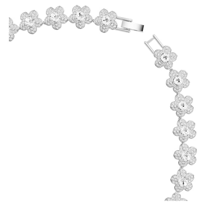 Collier Ariana Grande X Swarovski, taille ronde, fleur, blanc, plaqué rhodium Collier Ariana Grande X Swarovski, taille ronde, fleur, blanc, plaqué rhodium