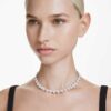 Collier Ariana Grande X Swarovski, tailles variées, cœur, blanc, plaqué rhodium
