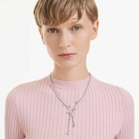 Collier Ariana Grande X Swarovski, tailles variées, libellule, multicolore, plaqué rhodium
