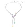 Collier Ariana Grande X Swarovski, tailles variées, libellule, multicolore, plaqué rhodium Collier Ariana Grande X Swarovski, tailles variées, libellule, multicolore, plaqué rhodium