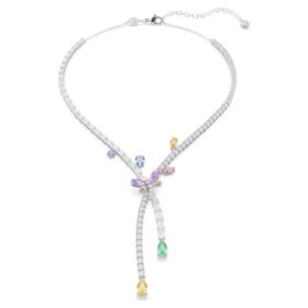Collier Ariana Grande X Swarovski, tailles variées, libellule, multicolore, plaqué rhodium