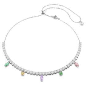 Collier Ariana Grande x Swarovski, tailles variées, multicolore, plaqué rhodium