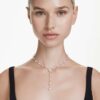 Collier Ariana Grande X Swarovski Y : tailles variées, perle de cristal, cœur, blanc, plaqué rhodium