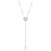 Collier Ariana Grande X Swarovski Y : tailles variées, perle de cristal, cœur, blanc, plaqué rhodium