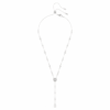 Collier Ariana Grande X Swarovski Y : tailles variées, perle de cristal, cœur, blanc, plaqué rhodium