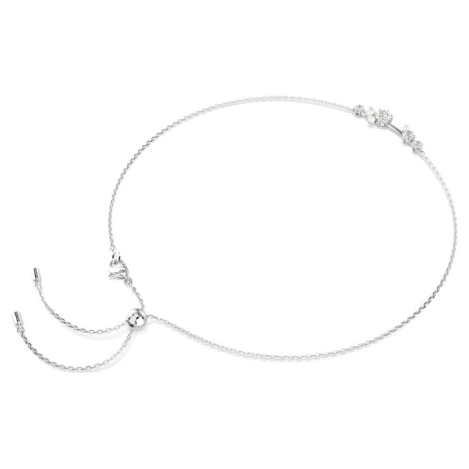 Collier Constella Crystal Pearl, tailles rondes, blanc, plaqué rhodium Collier Constella Crystal Pearl, tailles rondes, blanc, plaqué rhodium