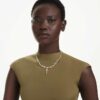 Collier Constella en Y, tailles variées, vert, plaqué or Collier Constella en Y, tailles variées, vert, plaqué or