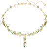 Collier Constella en Y, tailles variées, vert, plaqué or Collier Constella en Y, tailles variées, vert, plaqué or