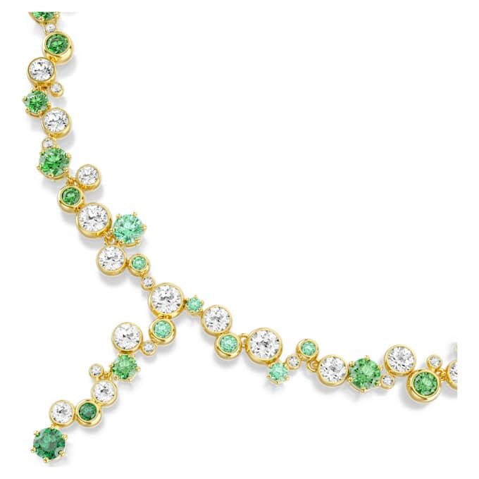 Collier Constella en Y, tailles variées, vert, plaqué or Collier Constella en Y, tailles variées, vert, plaqué or