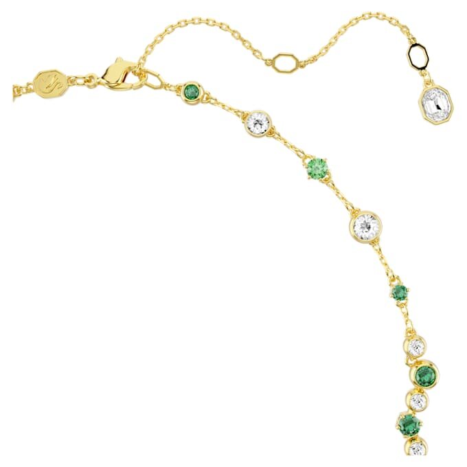 Collier Constella en Y, tailles variées, vert, plaqué or Collier Constella en Y, tailles variées, vert, plaqué or