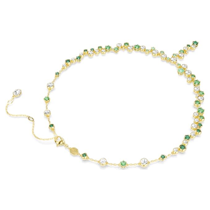 Collier Constella en Y, tailles variées, vert, plaqué or Collier Constella en Y, tailles variées, vert, plaqué or