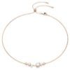Collier Constella Perle de cristal, tailles rondes, blanc, plaqué or rose Collier Constella Perle de cristal, tailles rondes, blanc, plaqué or rose