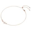 Collier Constella Perle de cristal, tailles rondes, blanc, plaqué or rose Collier Constella Perle de cristal, tailles rondes, blanc, plaqué or rose