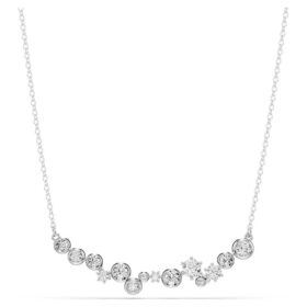 Collier Constella, tailles variées, blanc, plaqué rhodium